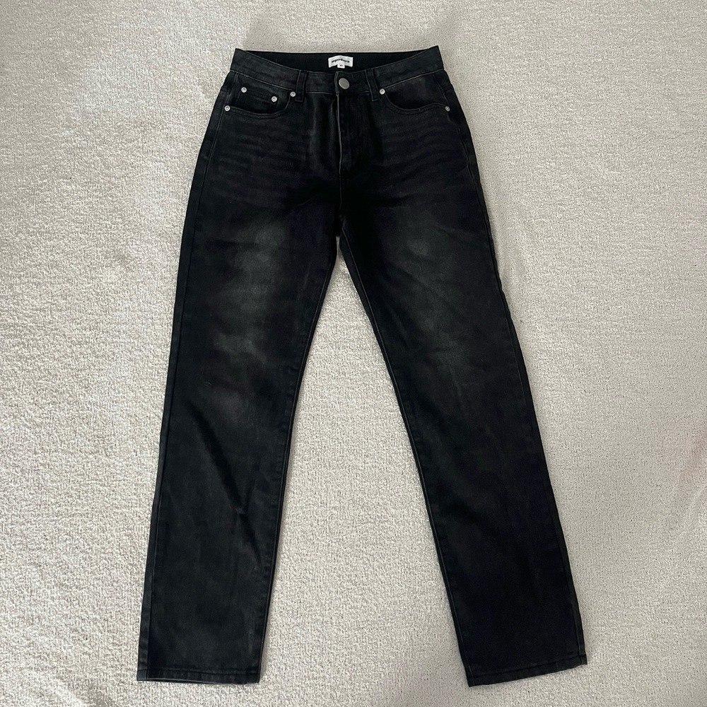 Superdown x Revolve Straight Leg Jeans Aged Black‎ Wash Women's Size 27 | 4
